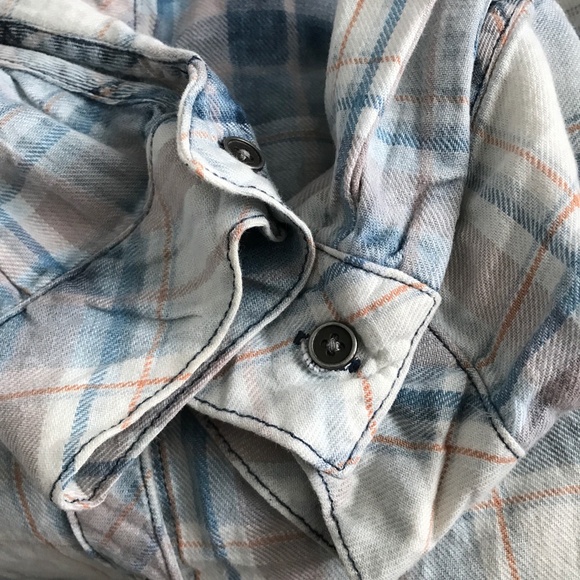 Cloth & Stone Shirt Blue Long Sleeve Button Front Womens S - Picture 6 of 10